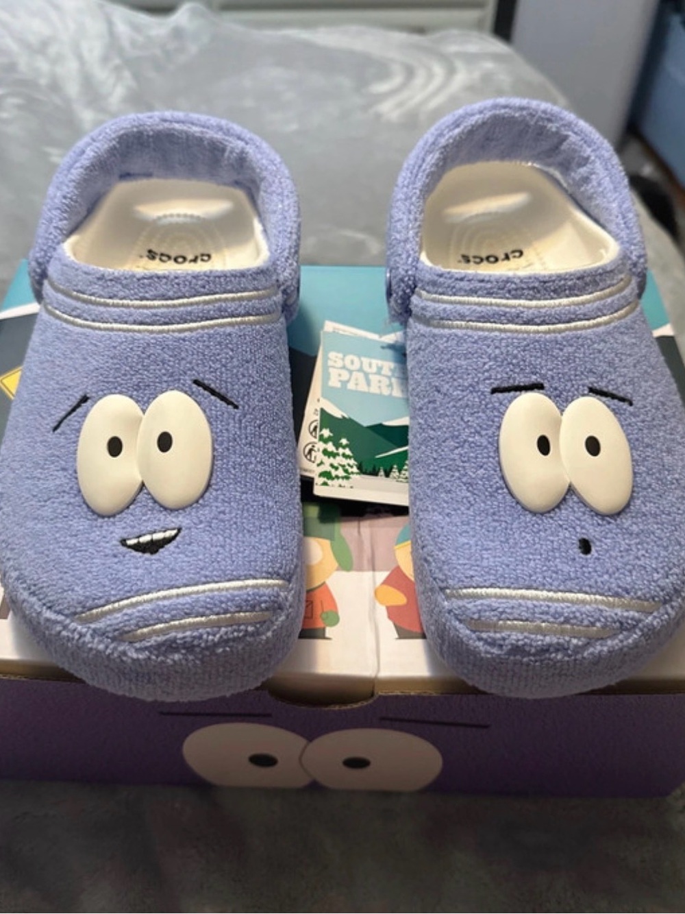 Crocs South Park “Towelie” Terrance & Phillip Light Purple Clog Slippers